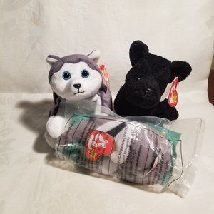 Beanie Babies Nanook & Scottie with free Teenie